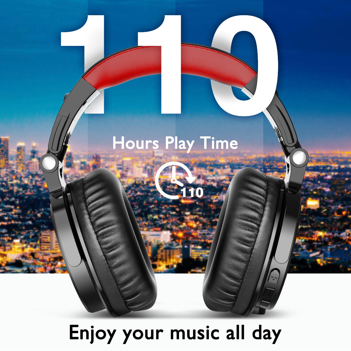 Headphones Oneodio 110h Wireless Bluetooth 5.2 Fone de Ouvido 2 em 1 com microfone