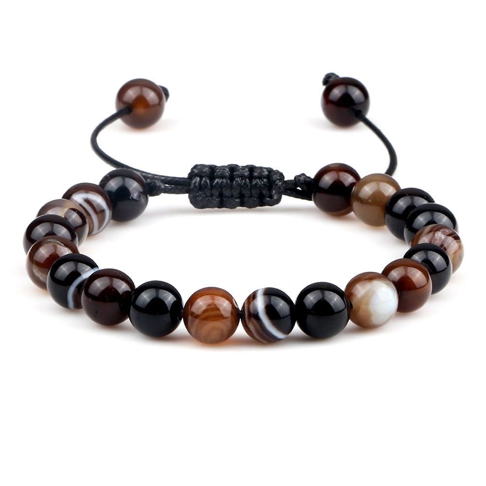 Pulseira Ajustável Olho de Tigre 8mm - cura/equilíbrio