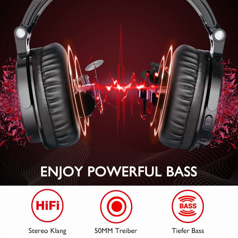 Headphones Oneodio 110h Wireless Bluetooth 5.2 Fone de Ouvido 2 em 1 com microfone