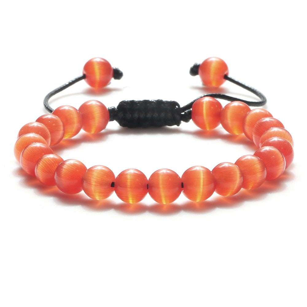 Pulseira Ajustável Olho de Tigre 8mm - cura/equilíbrio