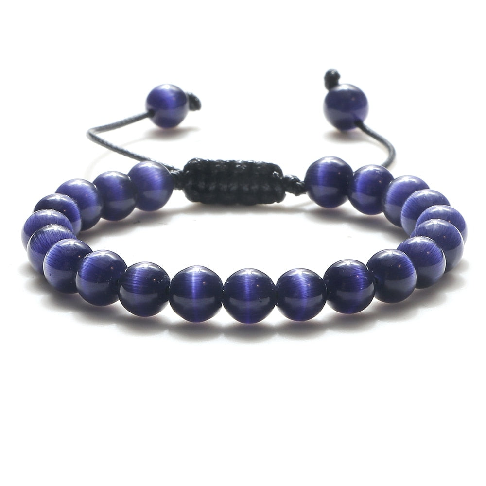 Pulseira Ajustável Olho de Tigre 8mm - cura/equilíbrio