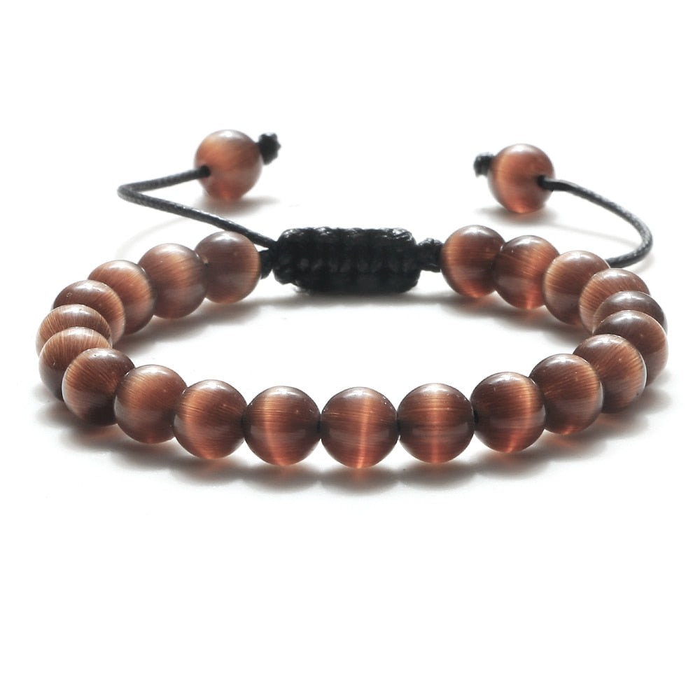 Pulseira Ajustável Olho de Tigre 8mm - cura/equilíbrio