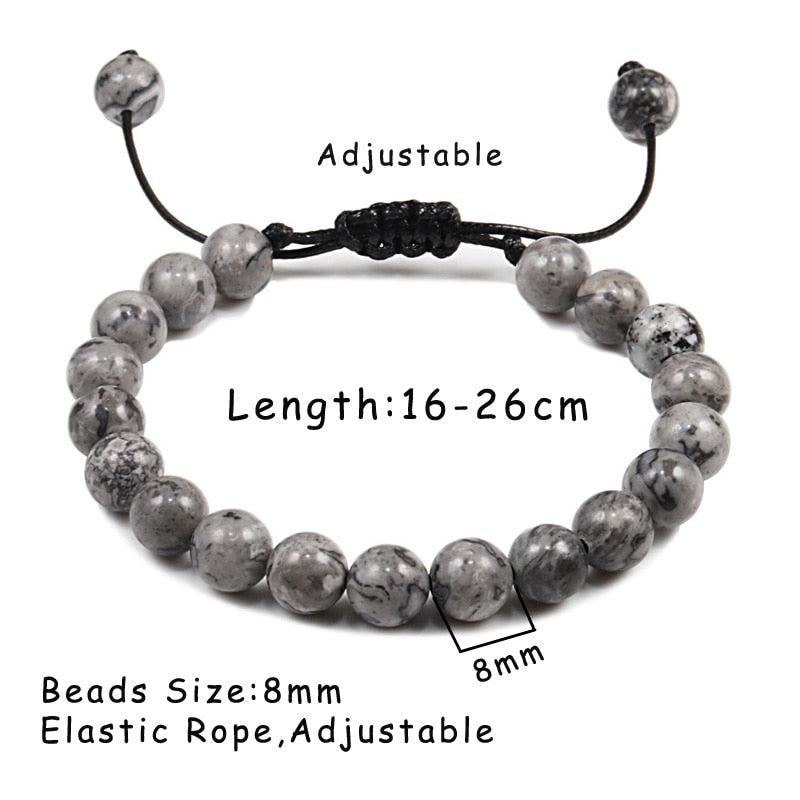 Pulseira Ajustável Olho de Tigre 8mm - cura/equilíbrio