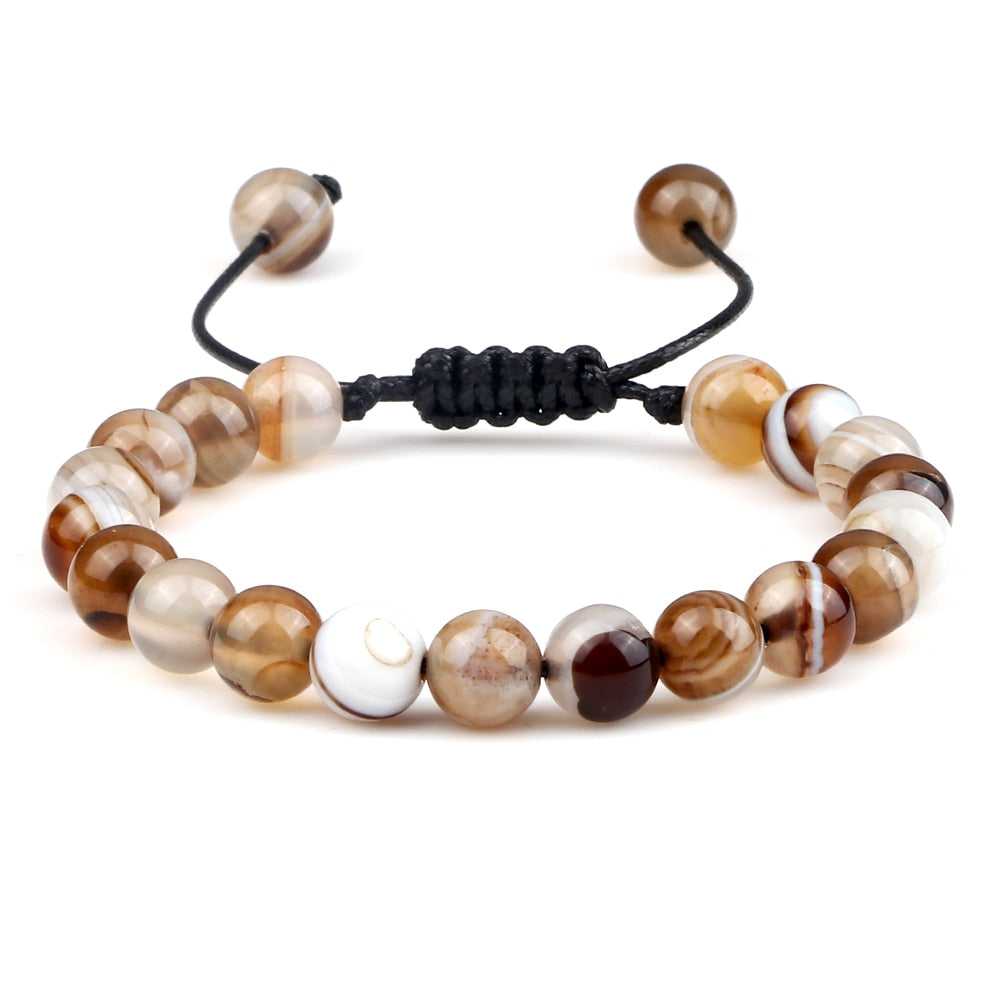 Pulseira Ajustável Olho de Tigre 8mm - cura/equilíbrio
