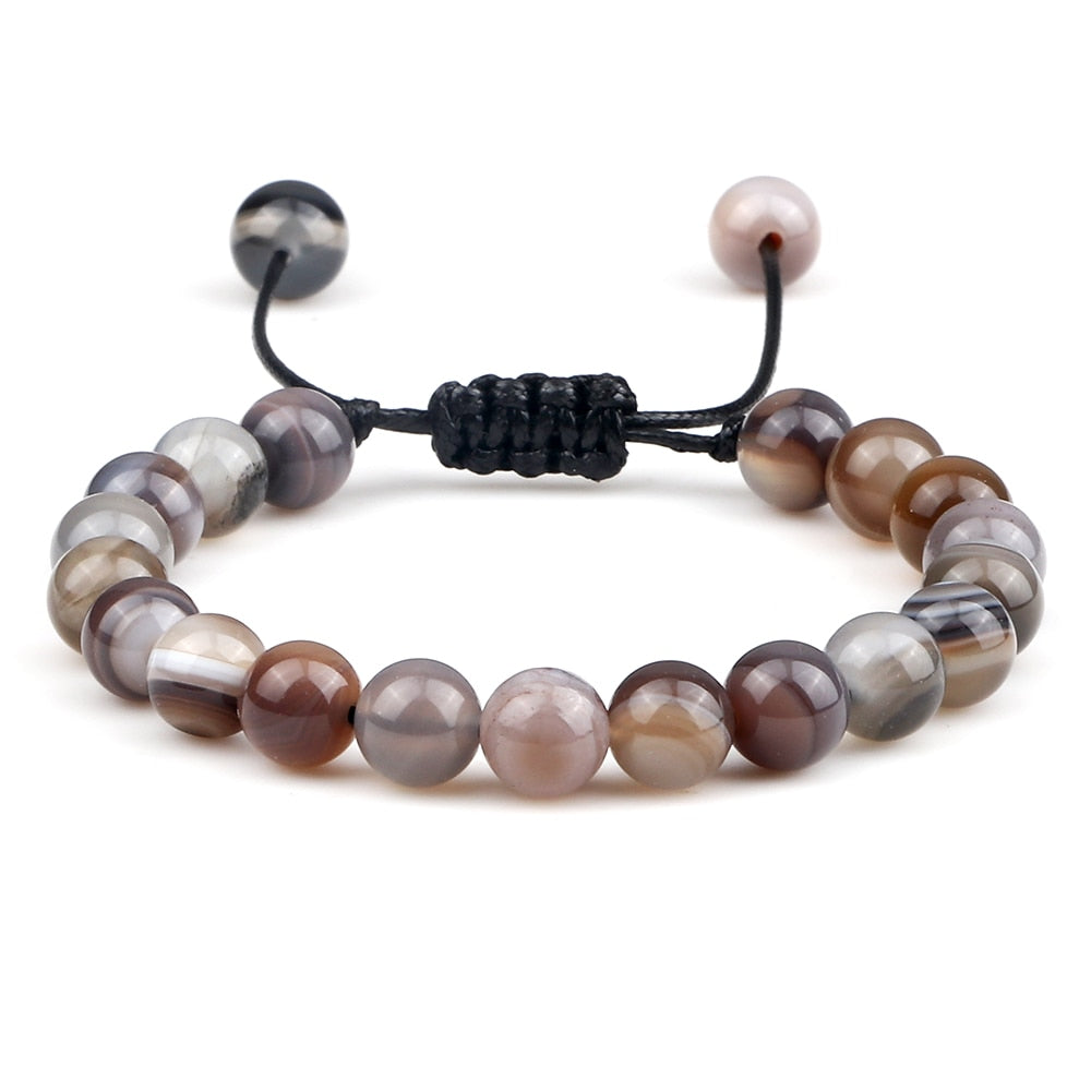 Pulseira Ajustável Olho de Tigre 8mm - cura/equilíbrio