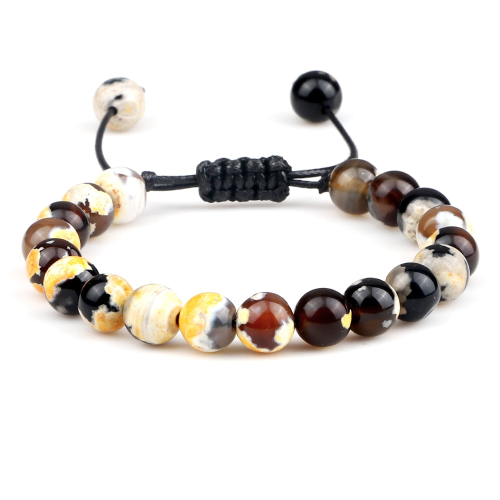 Pulseira Ajustável Olho de Tigre 8mm - cura/equilíbrio