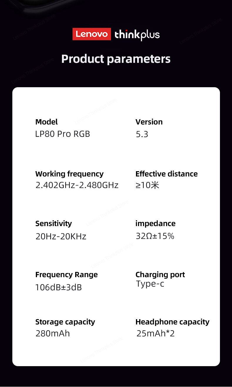 Fone de Ouvido Lenovo lp80