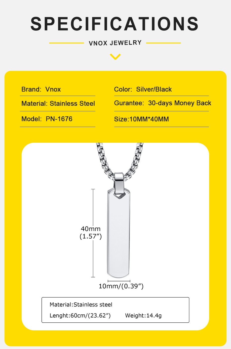 Colar com pingente de letra