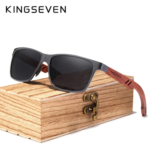 Óculos de Sol KINGSEVEN com armação de madeira - Coleção Creta